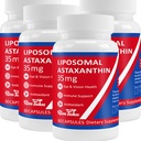 35mg Liposomal Astaxanthin Supplement - Leistungsstarke Antioxidante Unterstützung für Haut, Gelenk- und Augengesundheit - Natürliche Anti-Aging-Formel mit reinem Astaxanthin - Vegan, Non-GMO, 240 Kapseln