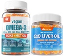 2pack Vegan Omega 3 Gummies + 2pack Cod Liver Oil Gummies