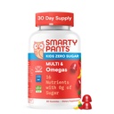SmartyPants Kids Zero Sugar Multivitamin Gummis: Omega-3, Vitamine D, C, A, Pflanzenbasiert, Glutenfrei, Erdbeer Banana Flavor, 60 Count (30 Tage Versorgung)