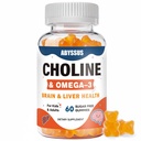 ABYSSUS Choline Gummis für Kinder & Erwachsene, Sugar Free Choline Bitartrate Ergänzungen mit Algal Omega-3 DHA EPA & Active B6 B12, Brain & Liver Support, Vegan, 60 Count
