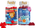 Melatonin Sleep Gummies Bundle Family Pack - Kinder & Erwachsene | Daniel Tiger & Erdbeer Sunset Crème Flavors | Non-Habit Forming Natural Sleep Aid | Vegan, Gluten-Free