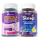 Sugar Free 2 Pack Prenatal Vitamine für Damen Gummi + 1 Pack Kinder Schlafgummis