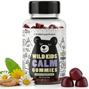 Wild Foods Kids Calm Gummis - Ashwagandha Gummis für Kinder w/GABA, L-Theanine, Zitronenbalsam & Charmomile - Unterstützung Natürliche Entspannung, Stress Relief & Schlaf, für Kinder 4+, Berry Flavor, 60 Count