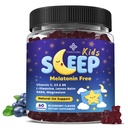 Kinder Sleep Gummies Melatonin Free - mit Magnesium Glycinate, Zitronenbalm, L-Theanine & GABA - Beruhigende Entspannung, Unterstützung natürlicher Schlaf, ruhiger Geist - Berry Flavor, Non-Habit Forming