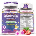 Neviss Magnesium Glycinate + Kalzium gefüllte Gummie für Erwachsene und Kinder 4+, Kinder schlafen Gummies Melatonin kostenlos, Sugar Free Magnesium Supplement mit B6 D3, L-Theanin für Zzz & Relax, Gehirn,Bone,Muscle
