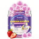 Magnesium Glycinate Gummies 400mg für Kinder und Erwachsene - Liposomal Magnesium Supplement mit D3, K2 und Kalzium für Schlaf, Beruhigung und Knochen, Melatonin-frei, Zuckerfrei, Erdbeeren Flavor, 60 Gummie