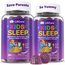 LILICARE Kids Sleep Gummies, Kid Calcium Gummies + D3, Schlafhilfe, Kid Ashwagandha Gummy, Phosphatidylserine, L-Theanine für Gehirn Fokus, Entspannen, Sweet Dream Magic Supplement für Kinder Eltern, 2Pack