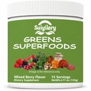 Suiyilary Greens Superfoods Pulver für Verdauungsgesundheit, Sugar Free Super Greens Powder, Spirulina, Chlorella für Bloating & Gut Support, Tägliche Unterstützung für Frauen, Mischbeere (15 Servierungen)