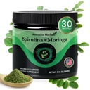 Bio Spirulina + Bio Moringa Greens Pulver, Glutenfrei, Vegan freundlich, Detox & Digest, Superfoods 30 Servierungen Made in USA