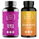 Happy Healthy Hippie Glow für es Astaxanthin Supplement & Go mit dem Flow Hormon Balance für Frauen