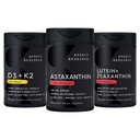 Sport Research® Antioxidans Support Pack w/Astaxanthin 12mg, Vitamin D3 5000iu + K2 100mcg, und Lutein 20mg + Zeaxanthin 4mg Ergänzungen - Vegan zertifiziert · Non-GMO · Gluten & Soy Free