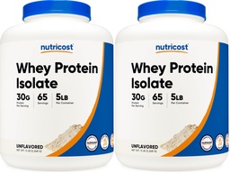 Nutricost Whey Protein Isolate (Unflavored) 5LBS (Pack of 2)
