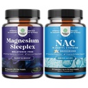 Bundle of High Absorption Magnesium Sleep Supplement - Rest Support Magtein Magnesium L-Threonate & Apigenin Theanin und NAC Supplement N-Acetyl Cystein 600mg- Hohe Absorption NAC 600 mg Kapseln