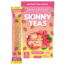 Skinny Teas Energizing Daytime Tea Sticks – Hibiscus Berry Instant Tea, Natural Energy + Stoffwechselunterstützung, Vitamine + Prebiotic Fiber, 10 Kalorien, 14 Count