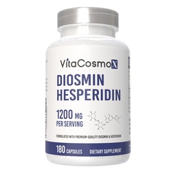 Diosmin Hesperidin 1200 mg Complex, 240 Kapseln, Citrus Bioflavonoids Rich Fruit Extract, 100% Vegetarisch, Non-GMO & Glutenfrei (180 Count (Pack von 1))