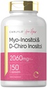 Carlyle Myo-Inositol & D-Chiro Inositol Supplement for Women | 2060mg | 150 Capsules | Non-GMO, Gluten Free Complex