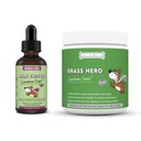 WONDER PAWS Milk Thistle Drops Plus Grass Hero Soft Chews - für Hunde Liver und Nierenunterstützung, Detox & Urinary Tract Health - Milk Thistle 2 Unzen - Grass Hero 60 Chews