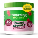 Amazing Grass Sweet Greens and Superfoods Powder for Digestive Health, Greens Powder, Digestive Enzymes, Probiotics, Spirulina, Chlorella, Summer Berry, 30 Servings