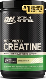 Optimum Nutrition Micronized Creatine Monohydrate Powder, Unflavored, 120 Serve, 600 Grammi (Packaging May Vary)