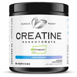 Muscle Feast Creapure Creatine Monohydrat-Pulver, Vegan Keto Friendly Gluten-Free, Masse Gainer, Muskel-Recovery-Ergänzung und Trusted Creatine für Muskelwachstum, Kreatin-Pulver, Unflavored, 300g