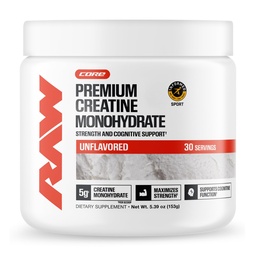 RAW Nutrition Creatine Monohydrat-Pulver, Unflavored (30 Portionen) - Mikronisierte Kreatin Monohydrat-Ergänzung für Workout-Performance, Muskel & Stärke bauen - Kreatin-Pulver für Männer & Frauen