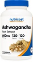 Nutricost Ashwagandha Kräuterergänzung 600mg, 120 Kapseln - Vegetarisch, Nicht-GVO, Glutenfrei, Ashwagandha Wurzel
