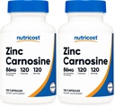 Nutricost Zinc Carnosine 86mg, 120 Capsule - Non OGM, Gluten Free, Zinc L-Carnosine Supplement (Pack of 2)