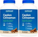 Nutricost Organic Cinnamon (Ceylon Cinnamon) 1,200mg Serving, 150 Capsules - Gluten Free, Non-GMO (Pack of 2)