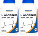 Nutricost L-Glutamine 800mg, 180 Capsules - Gluten Free, Non-GMO (Pack of 2)