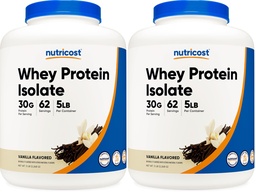 Nutricost Isolate Whey Protein Powder, Vanilla, 5 pounds (Pack of 2)