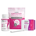 NutraBlast Boric Acid Suppositories 600mg (30 Count) Bundle with Disposable Applicators (15-Pack) and Balance Shield Panty Liners (180mm, 20-Pack)