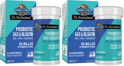 Garten des Lebens Dr. Formuliert Pre, Post & Probiotika Gas & Blähungen einmal täglich 3-in-1 Komplette Präbiotika, Postbiotika & Probiotika - 50 Milliarden CFU, Nicht-GVO, Gluten-frei, 30-Tage-Versorgung, (Paket von 2)