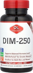 Olympian Labs DIM Supplement 250mg with BioPerine® – 30 Capsules – Supports Healthy Estrogen Metabolism, Hormonal Balance & Overall Wellness for Men and Women
