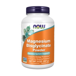 NOW Supplements, Magnesium Bisglycinate Powder, Enzyme Function*, 8 oz