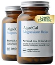 AlgaeCal Magnesium Relax™ – Chelated Magnesium Glycinate 350mg with Sensoril Ashwagandha, Magnesium Supplement for Sleep & Stress, Cortisol Reducer for Women & Men, 60 Capsules (2 Packs)