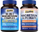 Vitalibre 10 in 1 Magnesium Complex 120 Capsules and Magnesium Glycinate 240 Capsules