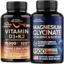 NUTRAHARMONY Vitamin D3 K2 & Magnesium Glycinate with Glycine Capsules
