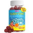 Vital+Boon Dippin' Dots - Collagen + Vitamin C Gummies for Women & Men Strawberry Sunset Crème Flavor No Artificial Colors Supports Hair, Skin, Nails & Immune Health 60 Count