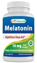 Best Naturals Melatonin 10mg (Nicht-GVO) Tabletten - Hilft, Entspannung und Schlaf zu fördern - 120 Zählen