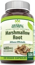 Kräutergeheimnisse Marshmallow Extrakt Ergänzung | 480 Mg | 100 Veggie Kapseln | Non-GMO | Gluten Free | Made in USA