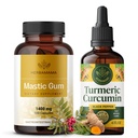 HERBAMAMA Mastic Gum and Turmeric Ginger Kit - Bundle of 1400 mg Mastic Gum Capsules & Turmeric Ginger Tincture 2 fl oz - Vegan, Non-GMO, Sugar & Alcohol-Free - 2 Pack