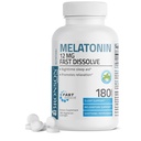 Bronson Melatonin 12mg Fast Dissolve Nachtzeit Schlafhilfe Unterstützung & Entspannung Unterstützung, 180 Peppermint Vegetarische Lozenges