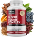Blood Sugar Complex Supplement – Levels with Cinnamon, Chromium & Bitter Melon ，20 Active Ingredients，Non-GMO, 60 Capsules (1pcs)