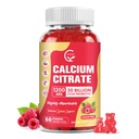 Calcio Citrato Gummies, Calcio 1200 mg con vitamina d3, K2, Magnesio, Zinco per Bone, Muscolo e supporto immunitario, Supplemento di calcio ad alto assorbimento per le donne e gli uomini, Raspberry Flavor, 60 Chews