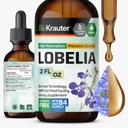 BIO KRAUTER Lobelia Tincture for Lung Cleanse & Detox - Pure Vegan Lobelia Herb Liquid Extract - 2 Fl.Oz. 84 Days of Supply - Respiratory Support Supplement - Alcohol & Sugar Free, Non-GMO