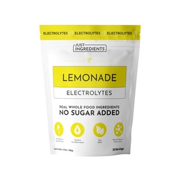JUST INGREDIENTS Lemonade Electrolytes Drink Mix - Coconut Water, Sea Salt, Trace Minerals - 30 Servings