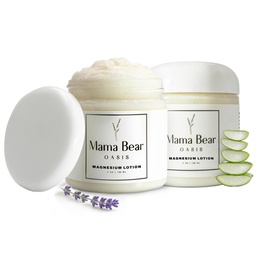 Mama Bear Oasis Lotion - Magnesium Cream - Lavender Magnesium Lotion for Foot, Hands, Legs, Toes Includes Arnica, Vitamin B6, Aloe Vera, MSM (Pack of 2)