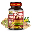 Horny Goat Weed 600 mg mit Yohimbine, Tongkat Ali, Maca, Tribulus & Panax Ginseng – 8-in-1 Kraft & Vitalität Unterstützung – 180 Kapseln – Vegatot – Glutenfrei, Labor verifiziert