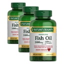 Natur Bounty geruchloses Fischöl, 1200mg Omega-3 pro Portion einschließlich EPA & DHA, unterstützt Herzgesundheit, gereinigt, um Quecksilber zu beseitigen, beschichtete Softgels, Glutenfrei, No Shellfish, 90 Count, (Paket von 3)