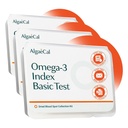 ALGAECAL Omega 3 Finger Test Kit – Easy Home Test Kit with Pre-Paid Return Envelope, Quick & Hassle-Free Certified Lab-Verified Results for Accurate Omega-3 Levels, Made in USA (Pack of 3)